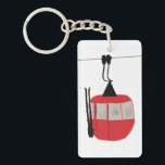 Retro Red Ski Gondola Lift Personalized Keychain<br><div class="desc">Minimalist red gondola lift design for skiers and skiing enthusiasts. Red ski gondola is perfect personalized festive Christmas holiday gift for him or her. Xmas ski skiing skier gifts.</div>