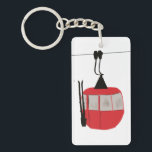 Retro Red Ski Gondola Lift Personalized Keychain<br><div class="desc">Minimalist red gondola lift design for skiers and skiing enthusiasts. Red ski gondola is perfect personalized festive Christmas holiday gift for him or her. Xmas ski skiing skier gifts.</div>