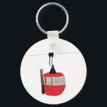 Retro Red Ski Gondola Lift Personalized Keychain<br><div class="desc">Minimalist red gondola lift design for skiers and skiing enthusiasts. Red ski gondola is perfect personalized festive Christmas holiday gift for him or her. Xmas ski skiing skier gifts.</div>