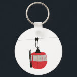 Retro Red Ski Gondola Lift Personalized Keychain<br><div class="desc">Minimalist red gondola lift design for skiers and skiing enthusiasts. Red ski gondola is perfect personalized festive Christmas holiday gift for him or her. Xmas ski skiing skier gifts.</div>