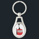 Retro Red Ski Gondola Lift Personalized Keychain<br><div class="desc">Minimalist red gondola lift design for skiers and skiing enthusiasts. Red ski gondola is perfect personalized festive Christmas holiday gift for him or her. Xmas ski skiing skier gifts.</div>