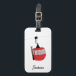 Retro Red Ski Gondola Lift Personalized Luggage Tag<br><div class="desc">Minimalist red gondola lift design for skiers and skiing enthusiasts. Red ski gondola is perfect personalized festive Christmas holiday gift for him or her. Winter snow xmas ski skiing skier gifts.</div>