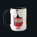 Retro Red Ski Gondola Lift Personalized Mug<br><div class="desc">Minimalist red gondola lift design for skiers and skiing enthusiasts. Red ski gondola is perfect personalized festive Christmas holiday gift for him or her. Xmas ski skiing skier gifts.</div>