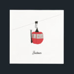 Retro Red Ski Gondola Lift Personalized Napkins<br><div class="desc">Minimalist red gondola lift design for skiers and skiing enthusiasts. A red ski gondola is the perfect personalized festive Christmas holiday gift for him or her. Winter snow Christmas ski skiing skier gifts. Red ski lift gondola paper napkins</div>