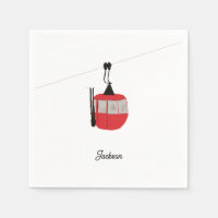 Retro Red Ski Gondola Lift Personalized