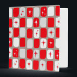 Retro Red Starbursts Binder<br><div class="desc">This Retro Red and White Starbursts Binder is so adorably space age you won’t be able to contain your enthusiasm. And, why would you want to? This 1960’s mid century modern inspired design features a dark heather grey background and rows of perfectly imperfect rectangles in cheery red, white, and dove...</div>