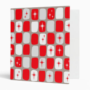 Retro Red Starbursts Binder