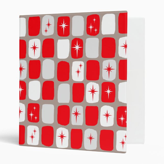 Retro Red Starbursts Binder (Front/Inside)