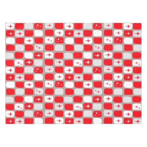 Retro Red Starbursts Tablecloth