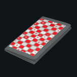Retro Red Starbursts TriFold Nylon Wallet<br><div class="desc">This Retro Red and White Starbursts TriFold Nylon Wallet is so adorably space age you won’t be able to contain your enthusiasm. And, why would you want to? This 1960’s mid century modern inspired design features a dark heather grey background and rows of perfectly imperfect rectangles in cheery red, white,...</div>
