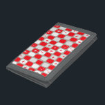 Retro Red Starbursts TriFold Nylon Wallet<br><div class="desc">This Retro Red and White Starbursts TriFold Nylon Wallet is so adorably space age you won’t be able to contain your enthusiasm. And, why would you want to? This 1960’s mid century modern inspired design features a dark heather grey background and rows of perfectly imperfect rectangles in cheery red, white,...</div>