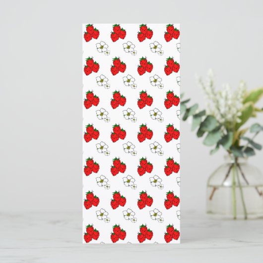 Retro Red Strawberry and Flower Pattern (Standing Front)