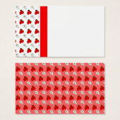 Retro Red Strawberry and Flower Pattern Template (Front & Back)