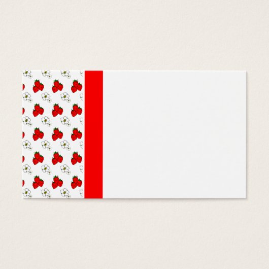 Retro Red Strawberry and Flower Pattern Template (Front)