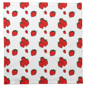 Retro Red Strawberry Pattern Napkins