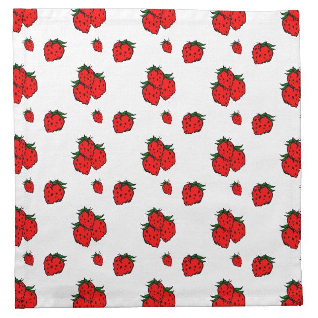 Retro Red Strawberry Pattern Napkins (Front)