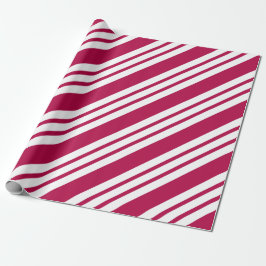 Retro Red Striped Christmas Candy Wrapping Paper