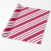 Retro Red Striped Christmas Candy Wrapping Paper