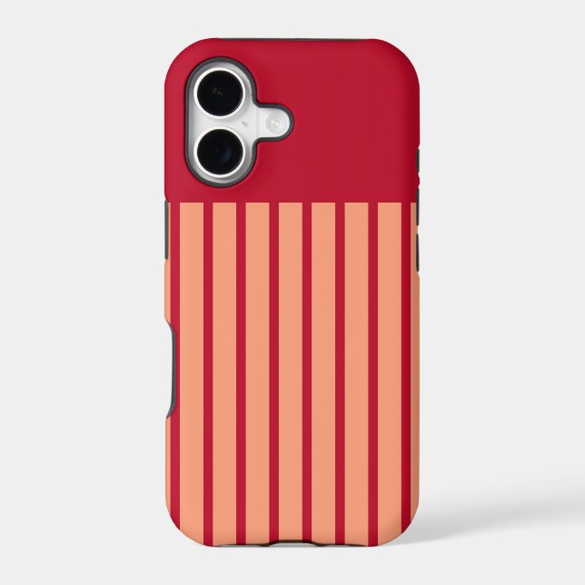 Retro Red striped pattern Iphone Case (Back)