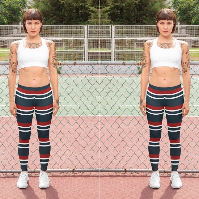 Retro Red Stripes Leggings (Creator Uploaded)