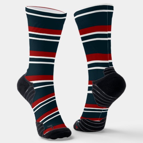 Retro Red Tartan Stripe Socks