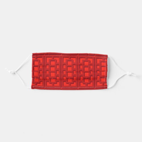 Retro Red Trellis Adult Face Mask