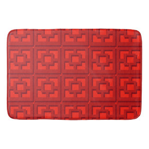 Retro Red Trellis Bath Mat