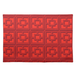 Retro Red Trellis Cloth Placemat
