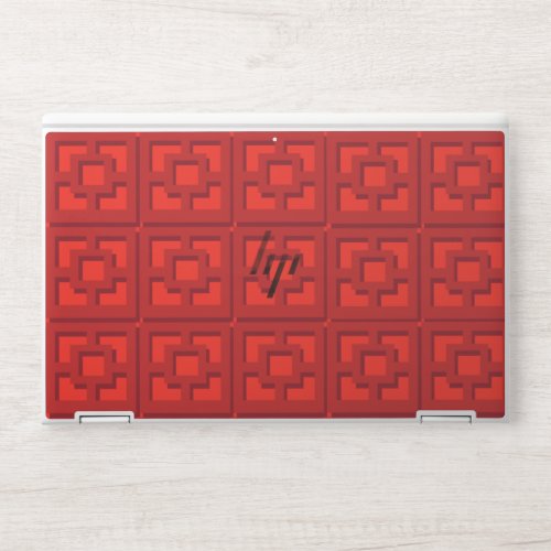 Retro Red Trellis HP Laptop Skin