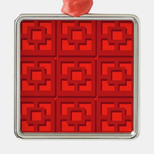 Retro Red Trellis Ornament