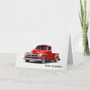 Retro Red Truck Retirement  Card