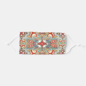 Retro Red Turquoise Teal Blue Floral Mandala Art Adult Cloth Face Mask (Front, Folded)