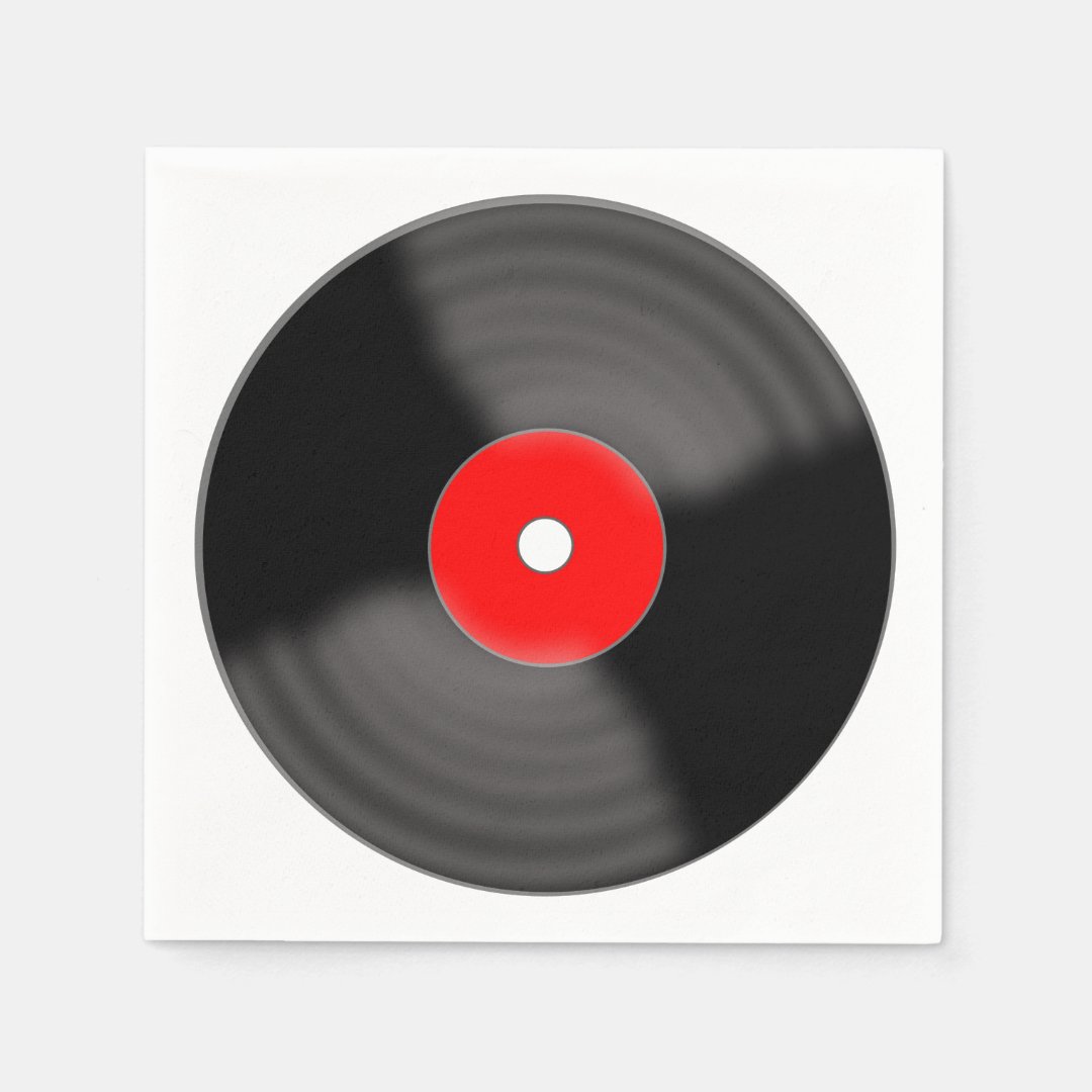 Retro Red Vinyl Record Party Napkins Zazzle