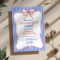Retro Red White & Blue All American Girl Birthday