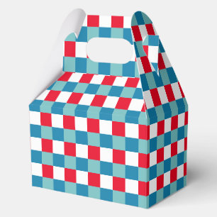 Retro Red White Blue Tartan Plaid 4th of July Favor Boxes