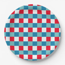 Retro Red White Blue Tartan Plaid 4th of July