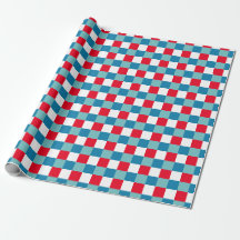 Retro Red White Blue Tartan Plaid 4th of July