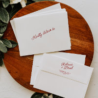Retro Red & White Hand Drawn Bow Wedding