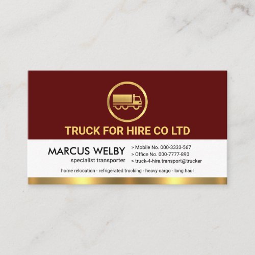 Retro Red White Layers Trucker Business Card
