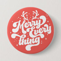Retro Red White Merry everything Merry Christmas