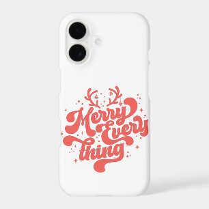 Retro Red White Merry everything Merry Christmas iPhone 17 Case