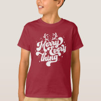 Retro Red White Merry everything Merry Christmas