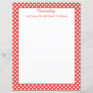 Retro Red & White Polka Dot Pattern Personalize