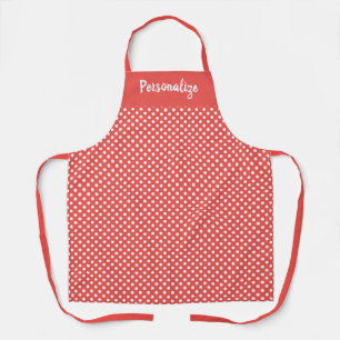 Retro Red & White Polka Dots Women's Cooking Apron