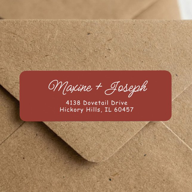 Retro Red & White Wedding Return Address Label (Retro red and white wedding return address label brings nostalgic style to your mail.)