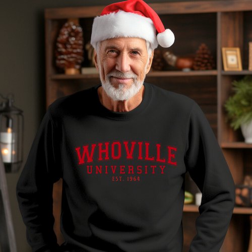 Retro red Whoville University Christmas est 1964  Sweatshirt
