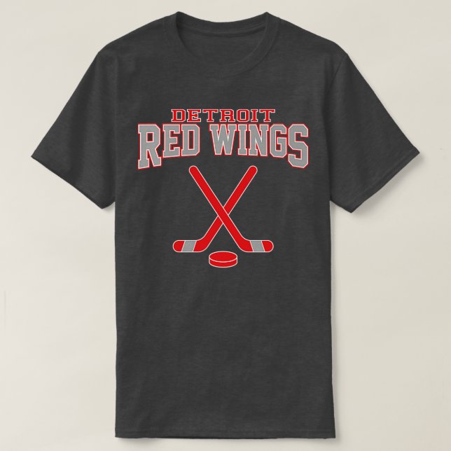Retro Red Wings Hockey Team 1 T-Shirt (Design Front)