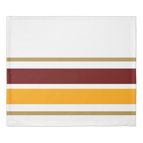 Retro Red Yellow White Summer Racing Stripes Duvet Cover