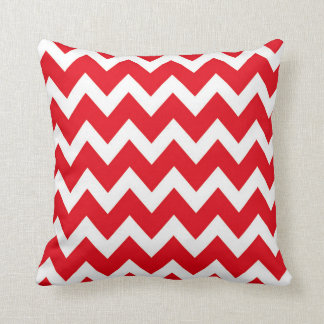 Retro RED Zig Zag Pattern Throw Pillow