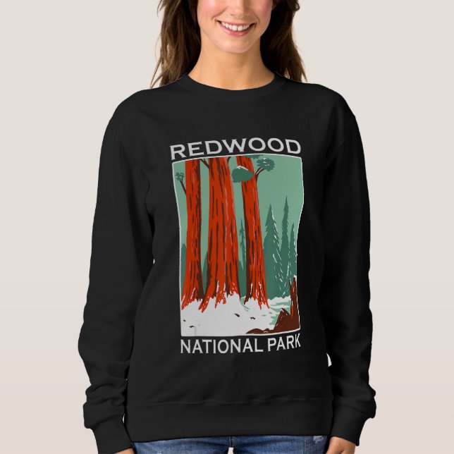 Retro Redwood National Park Outdoor Camping Souven Sweatshirt (Front)